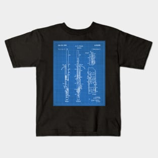 Bassoon Patent - Musician Classical Music Art - Blueprint Kids T-Shirt